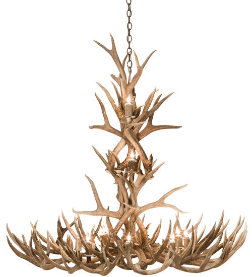 Meyda 52" Wide Antlers Mule Deer 12 Light Chandelier- 200432 - MyBBQDirect