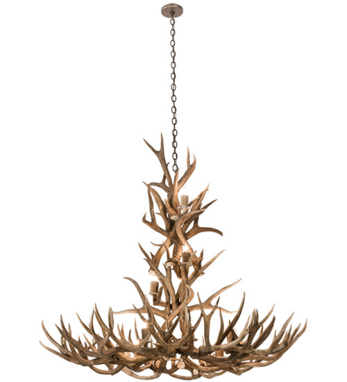 Meyda 52" Wide Antlers Mule Deer 12 Light Chandelier- 200432 - MyBBQDirect