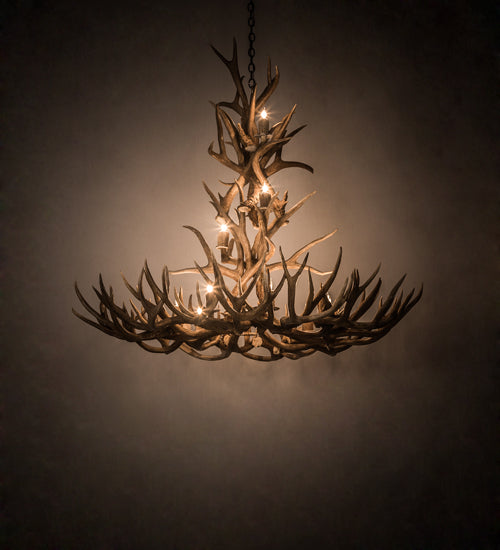 Meyda 52" Wide Antlers Mule Deer 12 Light Chandelier- 200432 - MyBBQDirect