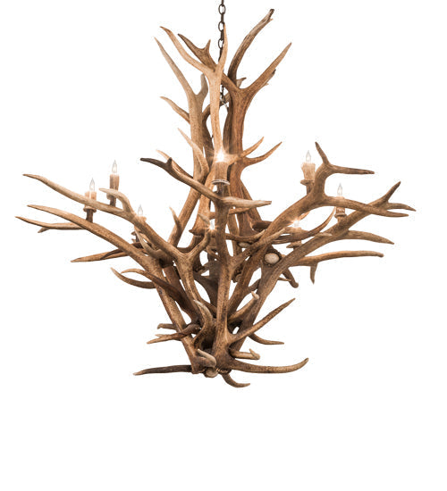 Meyda 59" Wide Antlers Elk 8 Light Chandelier- 200435 - MyBBQDirect