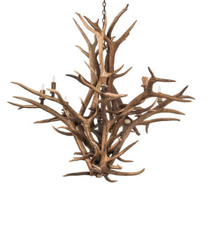 Meyda 59" Wide Antlers Elk 8 Light Chandelier- 200435 - MyBBQDirect