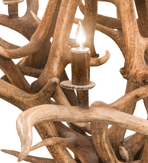 Meyda 59" Wide Antlers Elk 8 Light Chandelier- 200435 - MyBBQDirect