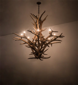 Meyda 59" Wide Antlers Elk 8 Light Chandelier- 200435 - MyBBQDirect