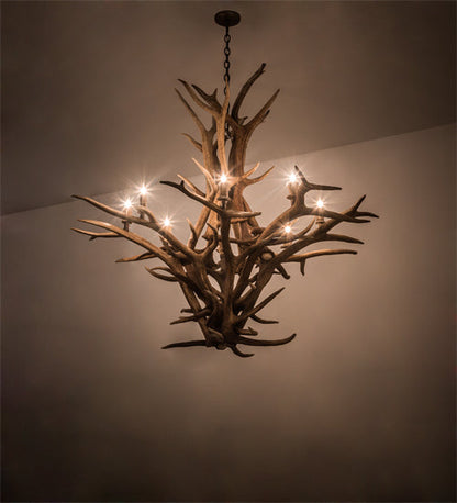 Meyda 59" Wide Antlers Elk 8 Light Chandelier- 200435 - MyBBQDirect