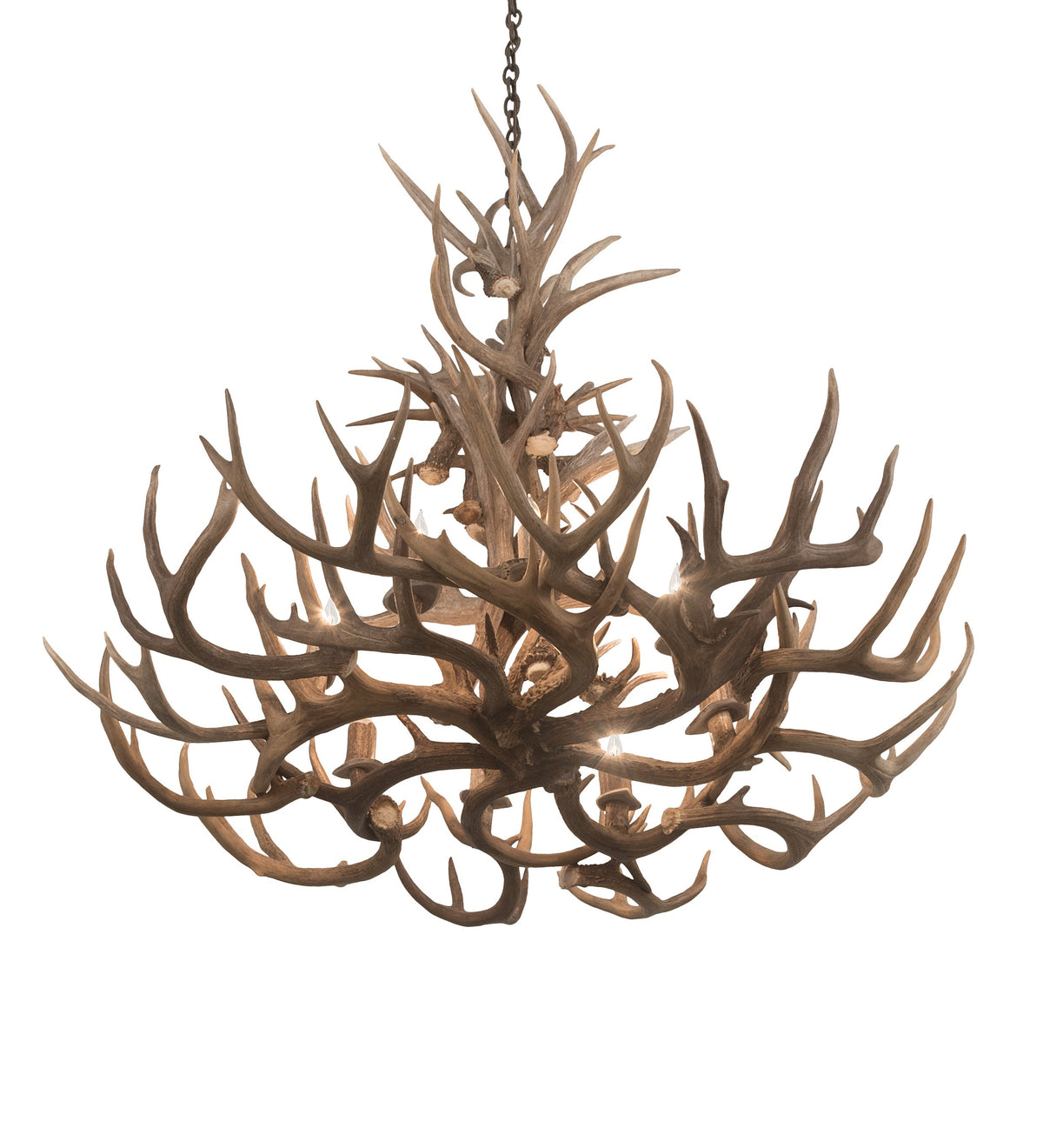 Meyda 43" Wide Antlers Whitetail Deer 8 LT Chandelier- 200436 - MyBBQDirect