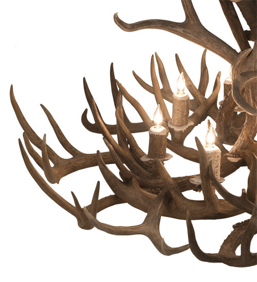 Meyda 43" Wide Antlers Whitetail Deer 8 LT Chandelier- 200436 - MyBBQDirect