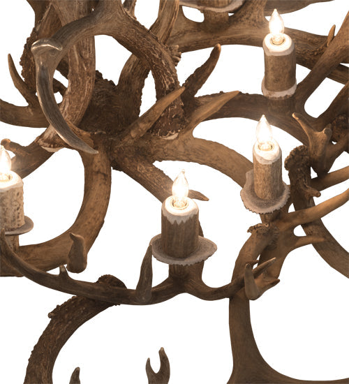 Meyda 43" Wide Antlers Whitetail Deer 8 LT Chandelier- 200436 - MyBBQDirect