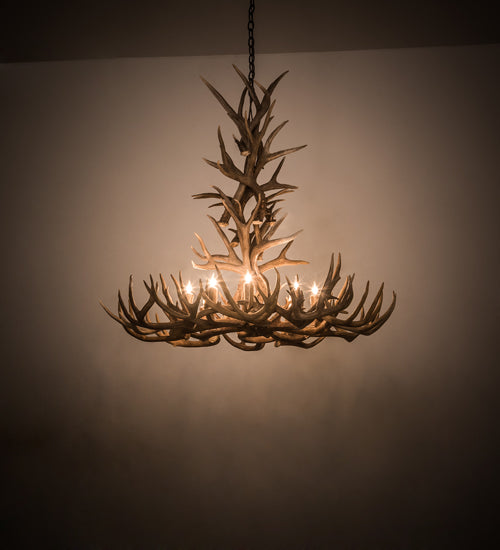 Meyda 43" Wide Antlers Whitetail Deer 8 LT Chandelier- 200436 - MyBBQDirect