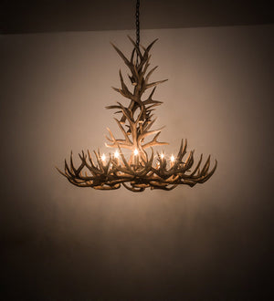 Meyda 43" Wide Antlers Whitetail Deer 8 LT Chandelier- 200436 - MyBBQDirect