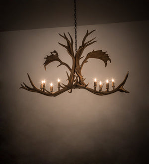 Meyda 64" Long Antlers Elk & Fallow Deer 8 Light Chandelier- 200454