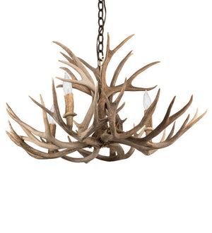Meyda 30" Wide Antlers Mule Deer 4 Light Chandelier- 200455 - MyBBQDirect