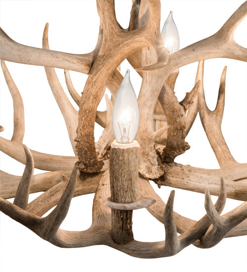 Meyda 30" Wide Antlers Mule Deer 4 Light Chandelier- 200455 - MyBBQDirect