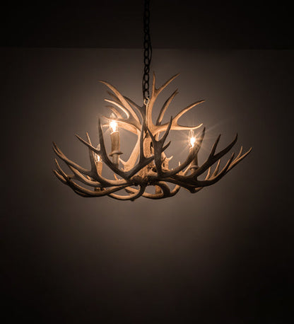 Meyda 30" Wide Antlers Mule Deer 4 Light Chandelier- 200455 - MyBBQDirect