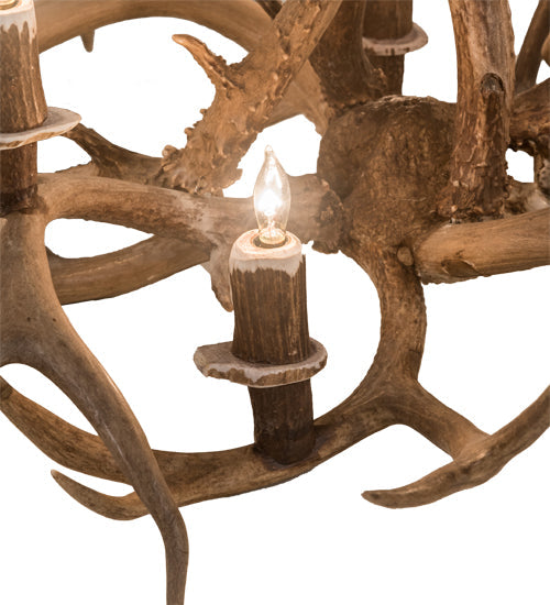 Meyda 39" Long Antlers 8 Light Oblong Chandelier- 200456 - MyBBQDirect