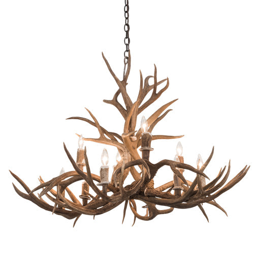 Meyda 42" Wide Antlers Mule Deer 10 LT Chandelier- 200458 - MyBBQDirect