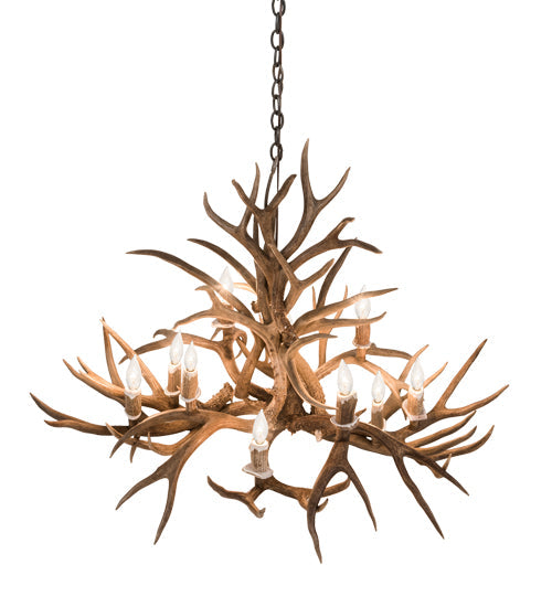 Meyda 42" Wide Antlers Mule Deer 10 LT Chandelier- 200458 - MyBBQDirect