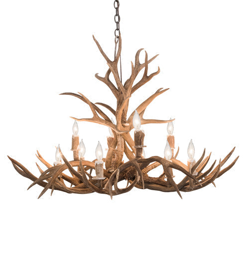Meyda 42" Wide Antlers Mule Deer 10 LT Chandelier- 200458 - MyBBQDirect