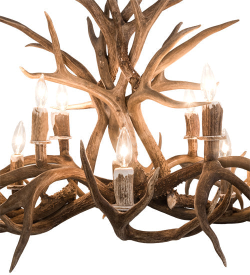 Meyda 42" Wide Antlers Mule Deer 10 LT Chandelier- 200458 - MyBBQDirect