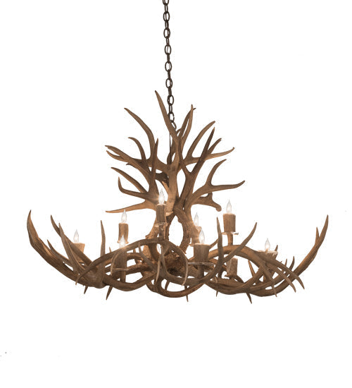 Meyda 45" Long Antlers Mule Deer 10 Light Chandelier- 200459 - MyBBQDirect