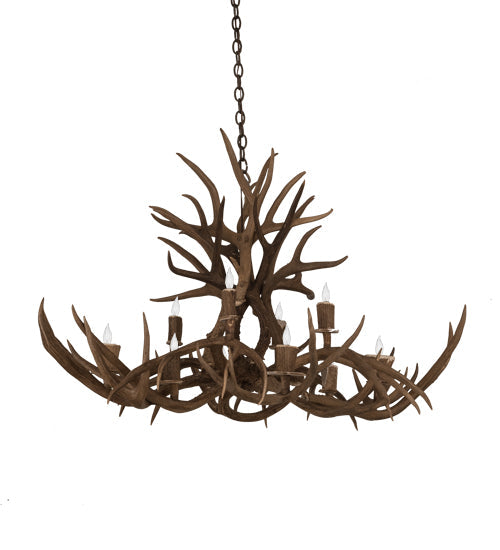Meyda 45" Long Antlers Mule Deer 10 Light Chandelier- 200459 - MyBBQDirect