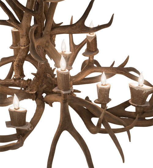 Meyda 45" Long Antlers Mule Deer 10 Light Chandelier- 200459 - MyBBQDirect
