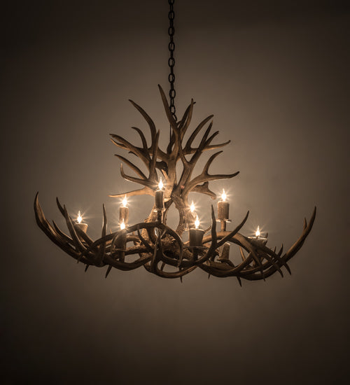 Meyda 45" Long Antlers Mule Deer 10 Light Chandelier- 200459 - MyBBQDirect
