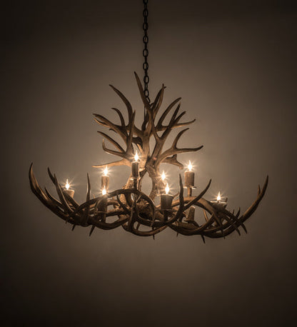 Meyda 45" Long Antlers Mule Deer 10 Light Chandelier- 200459 - MyBBQDirect