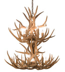 Meyda 34" Wide Antlers Mule Deer 12 LT Chandelier- 200460 - MyBBQDirect