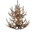 Meyda 34" Wide Antlers Mule Deer 12 LT Chandelier- 200460 - MyBBQDirect