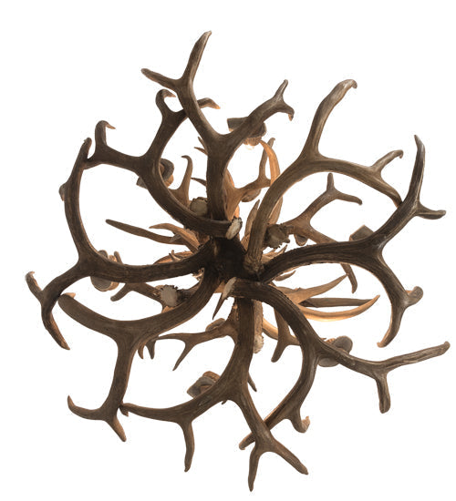 Meyda 34" Wide Antlers Mule Deer 12 LT Chandelier- 200460 - MyBBQDirect