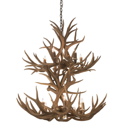 Meyda 36" Wide Antlers Mule Deer 12 Light Chandelier- 200461 - MyBBQDirect