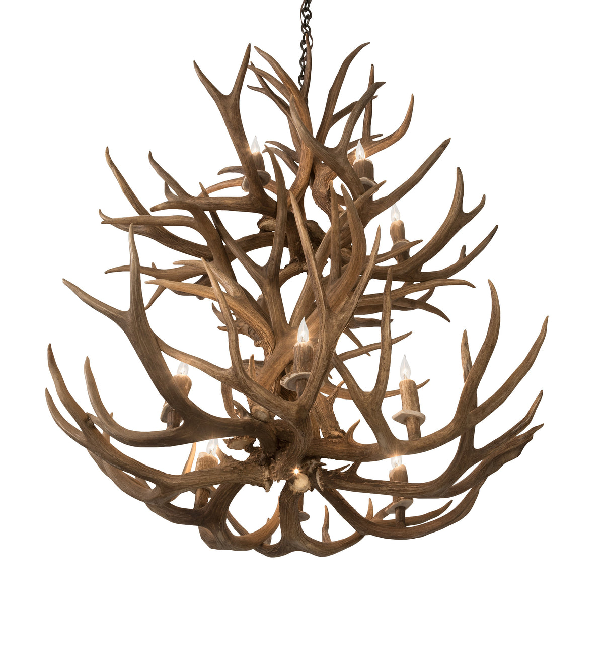 Meyda 36" Wide Antlers Mule Deer 12 Light Chandelier- 200461 - MyBBQDirect