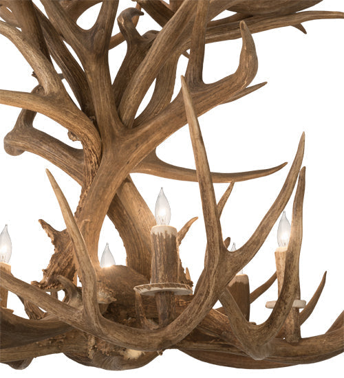 Meyda 36" Wide Antlers Mule Deer 12 Light Chandelier- 200461 - MyBBQDirect