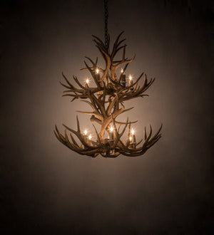 Meyda 36" Wide Antlers Mule Deer 12 Light Chandelier- 200461 - MyBBQDirect