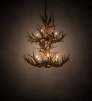 Meyda 36" Wide Antlers Mule Deer 12 Light Chandelier- 200461 - MyBBQDirect
