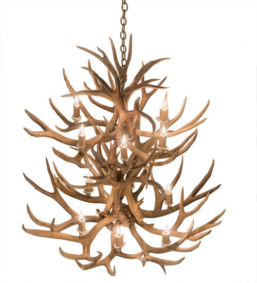 Meyda 42" Wide Antlers Mule Deer 12 Light Chandelier- 200463 - MyBBQDirect