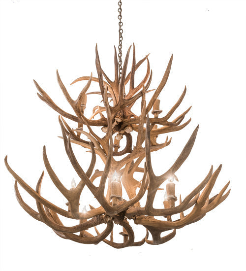 Meyda 42" Wide Antlers Mule Deer 12 Light Chandelier- 200463 - MyBBQDirect