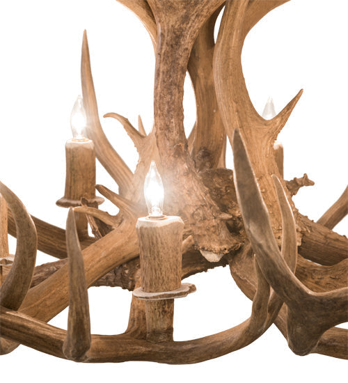 Meyda 42" Wide Antlers Mule Deer 12 Light Chandelier- 200463 - MyBBQDirect