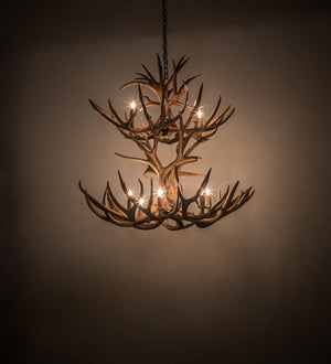 Meyda 42" Wide Antlers Mule Deer 12 Light Chandelier- 200463 - MyBBQDirect