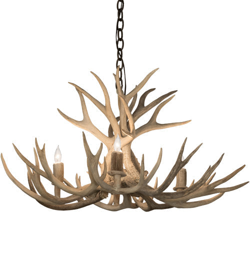 Meyda 32" Wide Antlers Mule Deer 4 Light Chandelier- 200464 - MyBBQDirect