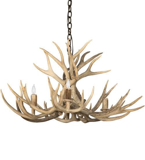 Meyda 32" Wide Antlers Mule Deer 4 Light Chandelier- 200464 - MyBBQDirect