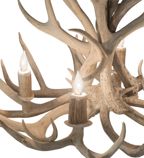 Meyda 32" Wide Antlers Mule Deer 4 Light Chandelier- 200464 - MyBBQDirect