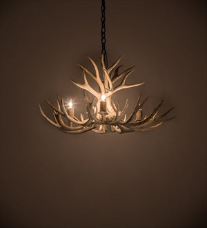 Meyda 32" Wide Antlers Mule Deer 4 Light Chandelier- 200464 - MyBBQDirect
