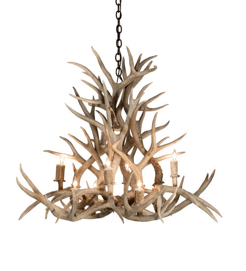 Meyda 38" Wide Antlers Mule Deer 8 Light Chandelier- 200465 - MyBBQDirect