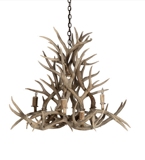 Meyda 38" Wide Antlers Mule Deer 8 Light Chandelier- 200465 - MyBBQDirect