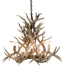 Meyda 38" Wide Antlers Mule Deer 8 Light Chandelier- 200465 - MyBBQDirect