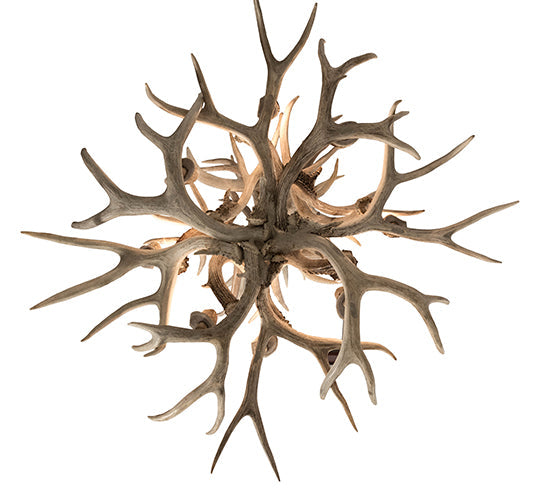Meyda 38" Wide Antlers Mule Deer 8 Light Chandelier- 200465 - MyBBQDirect