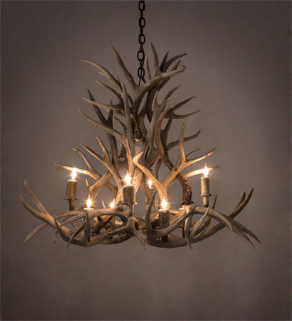 Meyda 38" Wide Antlers Mule Deer 8 Light Chandelier- 200465 - MyBBQDirect