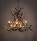 Meyda 38" Wide Antlers Mule Deer 8 Light Chandelier- 200465 - MyBBQDirect