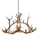 Meyda 70" Long Antlers Elk 10 Light Oblong Chandelier- 200466 - MyBBQDirect